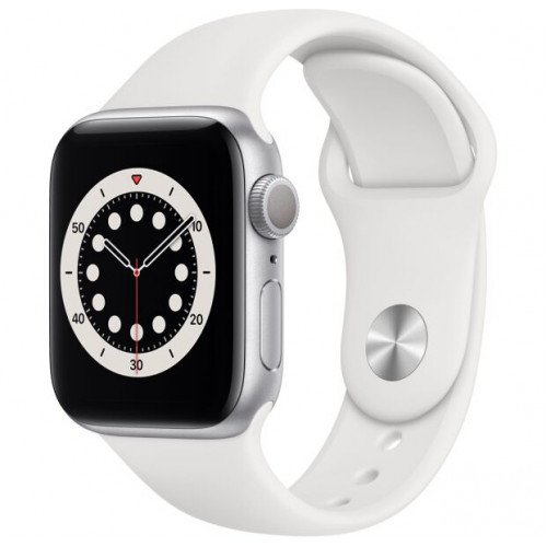 Apple Watch Series 6 40mm Silver Aluminum Case with White Sport Band (MG283)